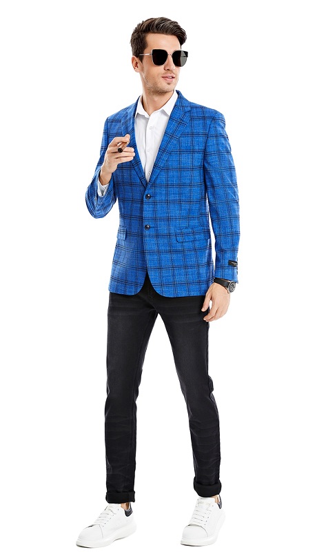 Tazzio Mens Sports Coat MJ360S-02-ROYAL