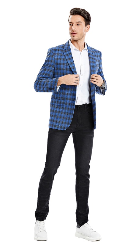 Tazzio Mens Sports Coat MJ361S-01-INDIGO