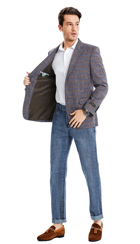 Tazzio Mens Sports Coat MJ361S-02-BROWN