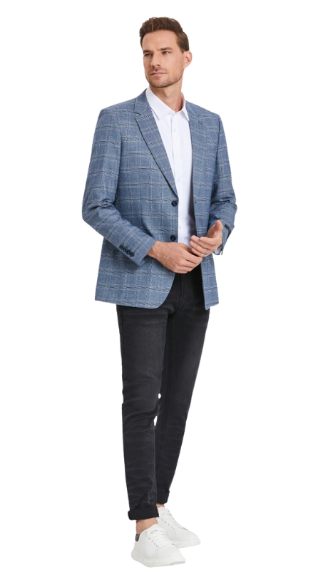 Tazzio Mens Sports Coat MJ373S-02-BLUE