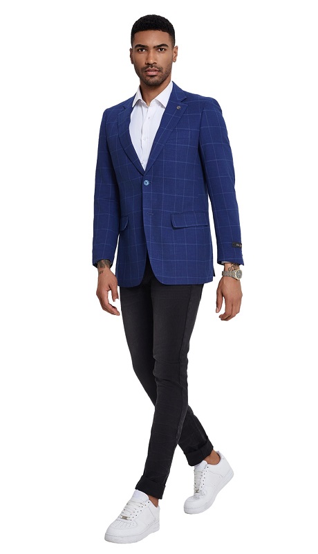 Tazzio Mens Sports Coat MJ380S-03-BLUE 