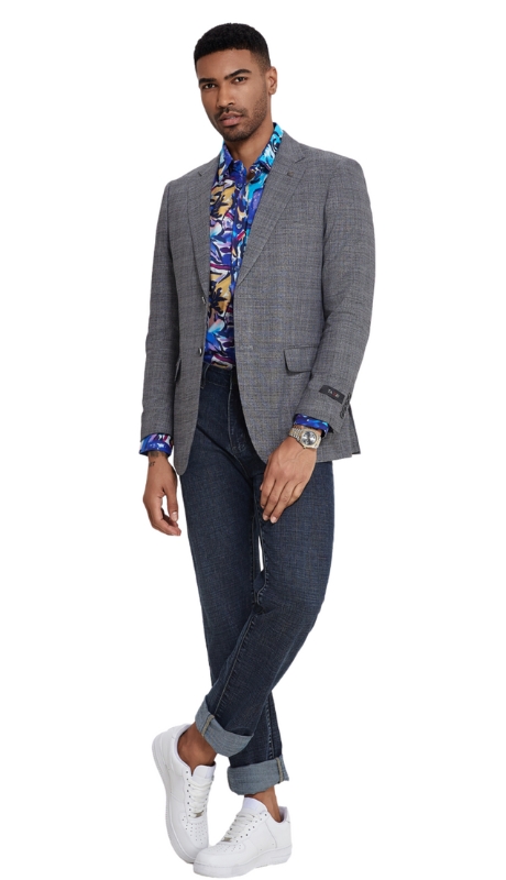 Empire Mens Sports Coat MJ419S-01-Grey