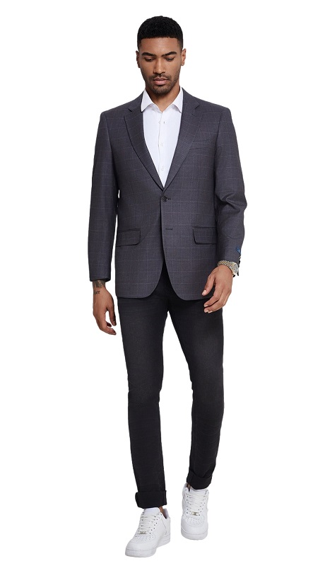 ZeGarie Mens Sports Coat MJ420-01-DK GRAY