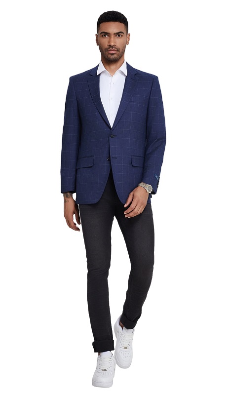 ZeGarie Mens Sports Coat MJ420-02-NAVY