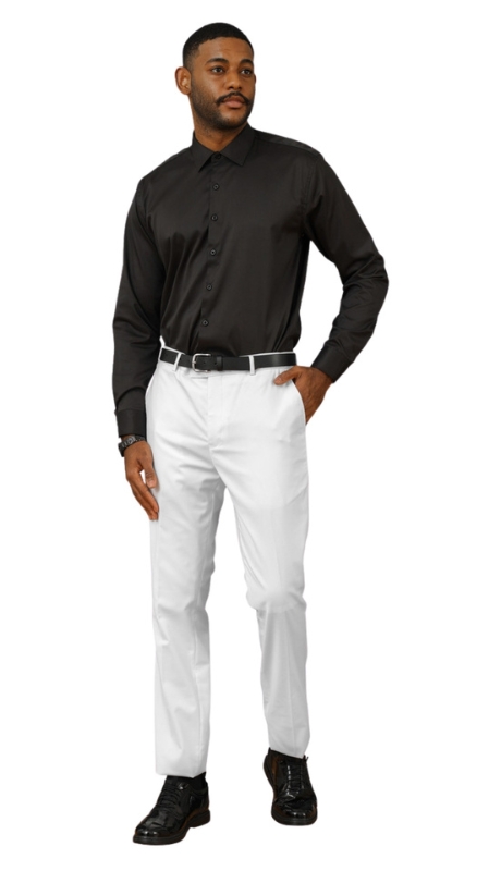 Sean Alexander Mens Pant MP282SK-08-WHITE
