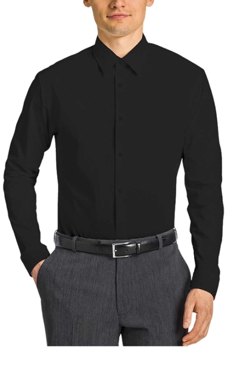 Tazzio  Mens Dress shirt-MSH30-08-JET BLACK