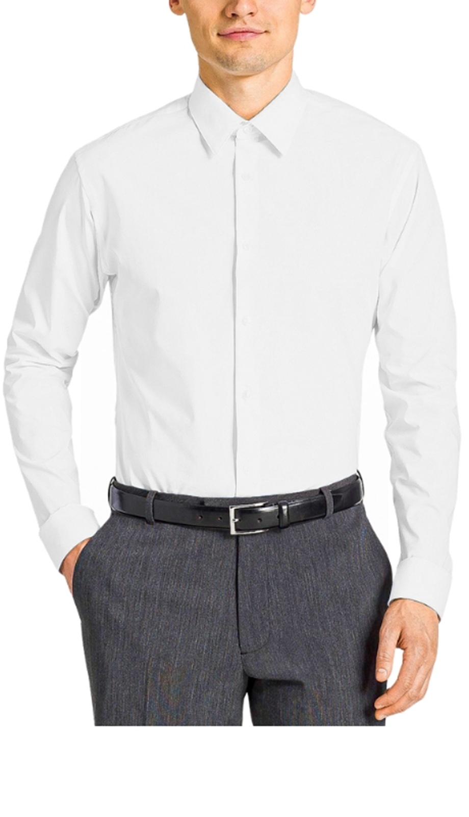 Tazzio Mens Dress Shirt MSH30S-01-SNOW WHITE