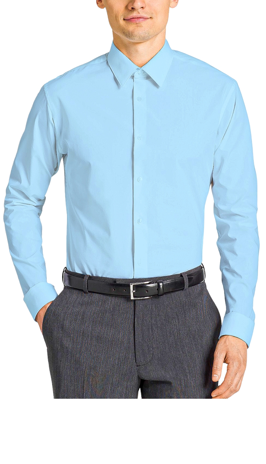 Tazzio Mens Dress Shirt MSH30S-03-SKY BLUE
