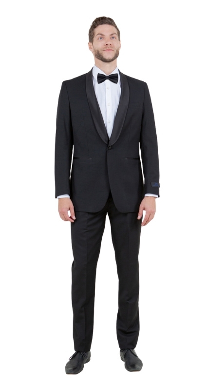 Bryan Michaels Mens Tuxedos MT146S-01-BLK-SATIN  