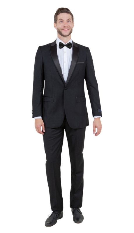 Bryan Michaels Mens Tuxedos MT187S-01-BLK