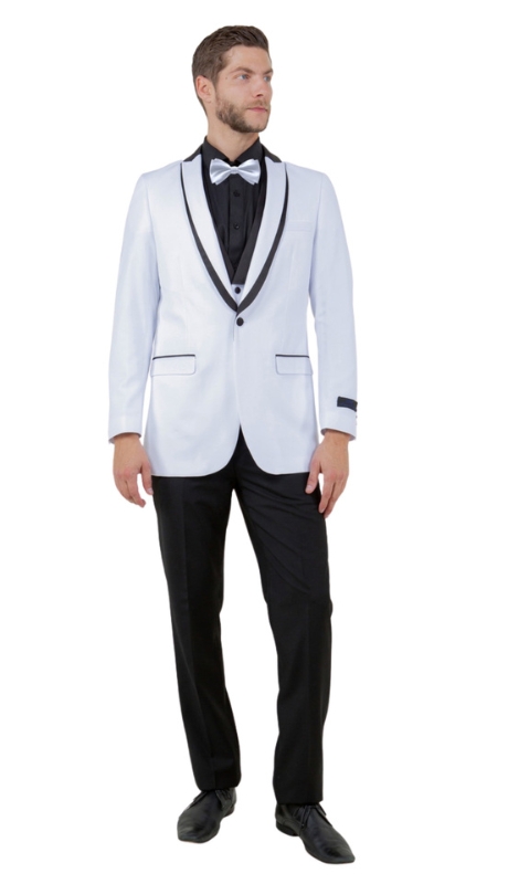 Bryan Michaels Mens Tuxedos MT239S-03-WHT/BLK