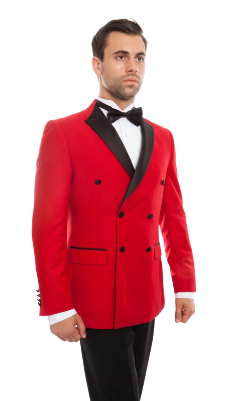 Bryan Michaels Mens Tuxedo MT253S-03-RED-BLACK