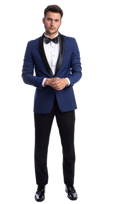  Azzuro Mens Tuxedo MT283S-07-INDIGO-W-BLK-SATIN