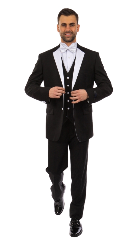 Bryan Michaels Mens Tuxedos MT400-04-BLK-WHT