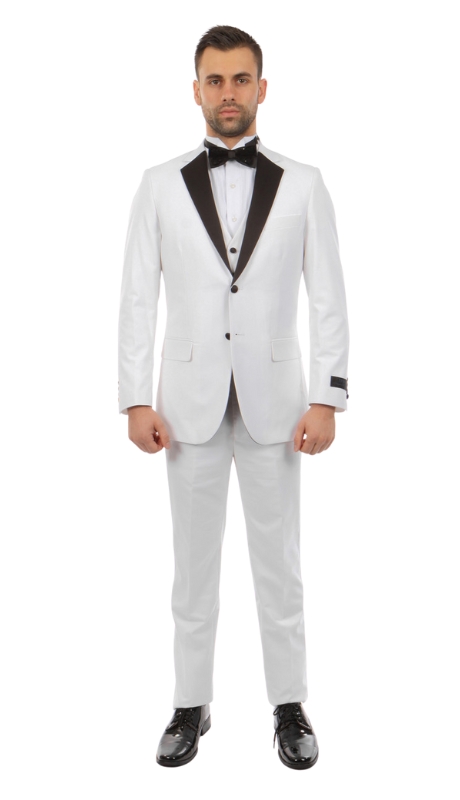 Bryan Michaels Mens Tuxedo MT400S-03-WHT-BLK