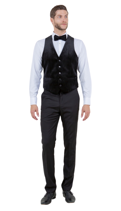 Tazzio Mens Vest MV107H-01-BLK-WHI