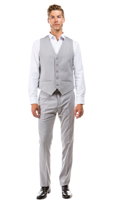  ZeGarie Mens  Vest Coat  MV346-04-Grey