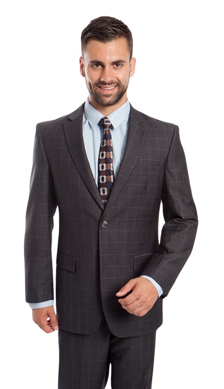 ZeGarie Mens Woolen Suit MW247-02-DR-GRY
