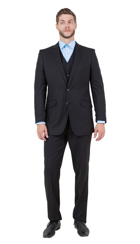 ZeGarie Mens Woolen Suit MW249-01-BLK