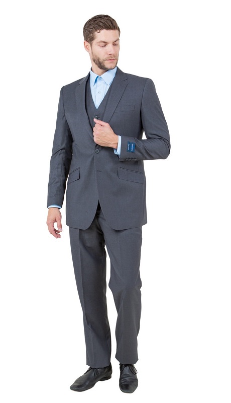 ZeGarie Mens Woolen Suit MW249-02-DR-GRY