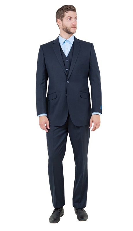 ZeGarie Mens Woolen Suit MW249-03-NAVY