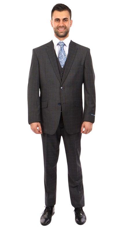 ZeGarie Mens Woolen Suit MW258-01-GRY