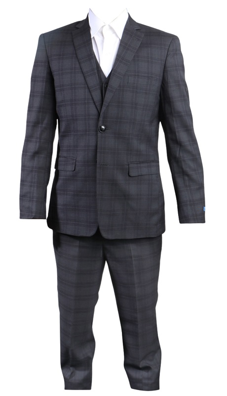 PERRY ELLIS BOYS Suit-PB400-01-BLK