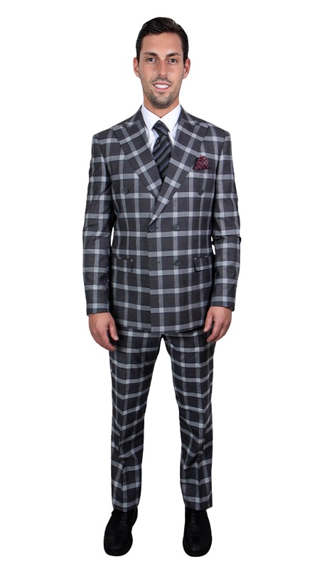 Stacy Adams SM103H1-BLK-GRY Mens Suit