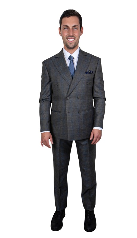 Stacy Adams-SM105H1-GRAY-BLUE Mens Suit