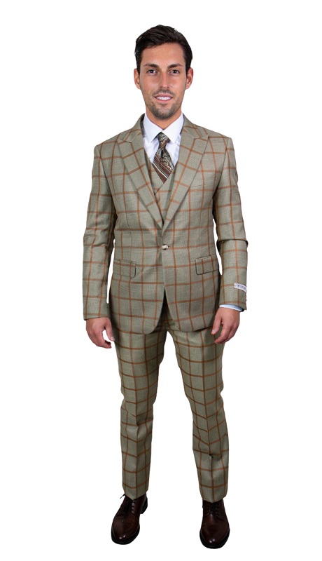 Stacy Adams-SM116H1-06-GLD-TAN Mens Suit