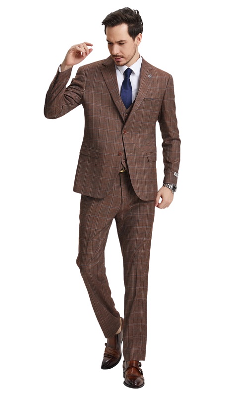 Stacy Adams SM159H1-153-BROWN Mens Suit