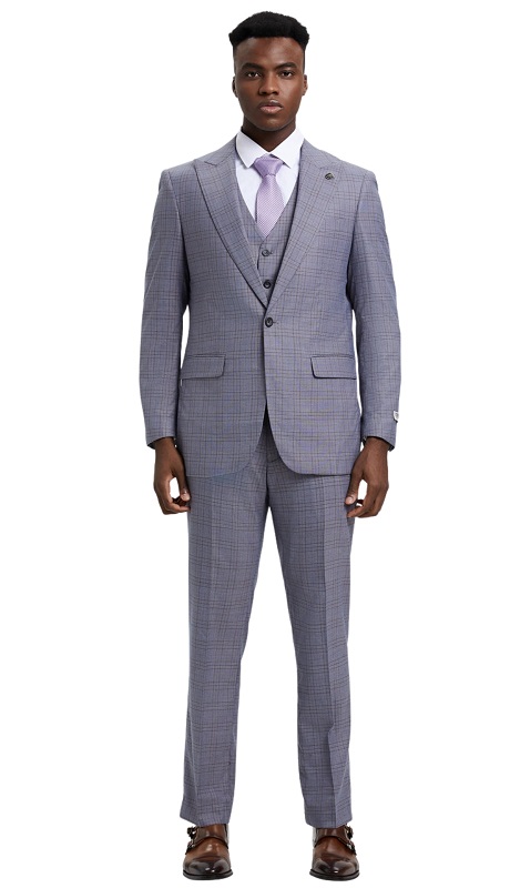 Stacy Adams SM161H1-62-SI-GRY Mens Suit
