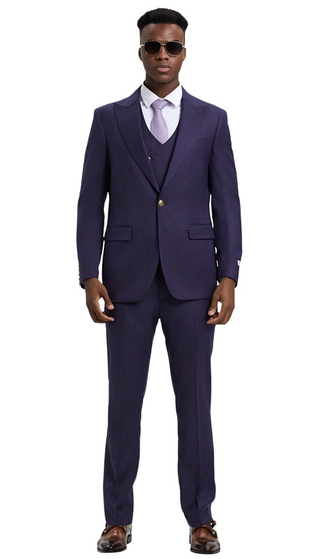 Stacy Adams SM165H1-11-PUR Mens Suit