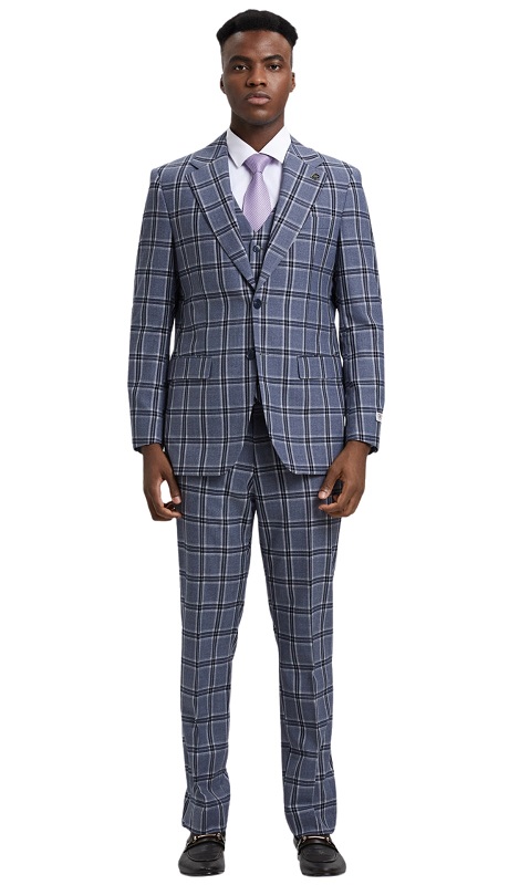 Stacy Adams SM166H1-06-BLU Mens Suit