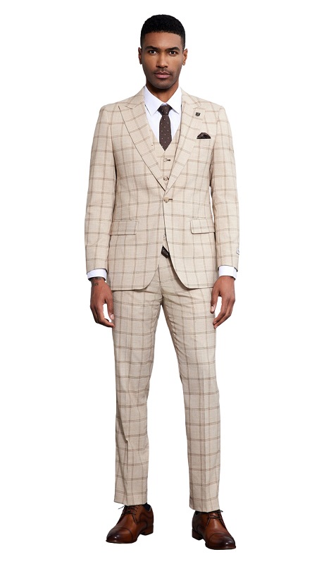 Stacy Adams SM171H1-101-BEIGE Mens Suit