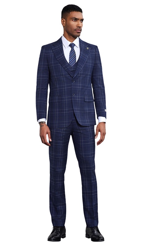 Stacy Adams SM175H1-01-BLUE Mens Suit