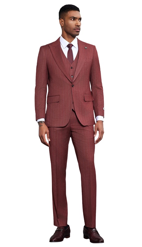 Stacy Adams SM176H1-01-BURG Mens Suit