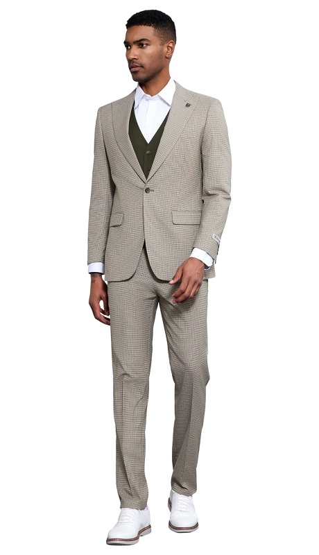 Stacy Adams SM183H1-01-BEI-GRN Mens Suit