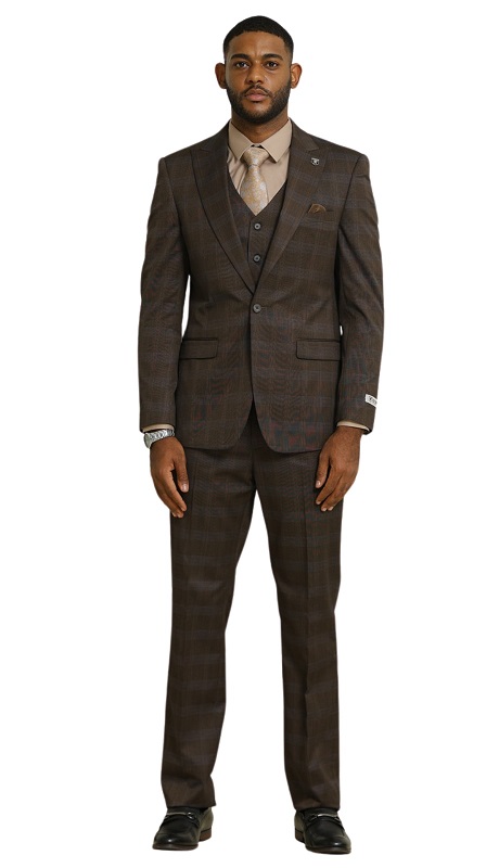 Stacy Adams SM188H1-628-BROWN Mens Suit