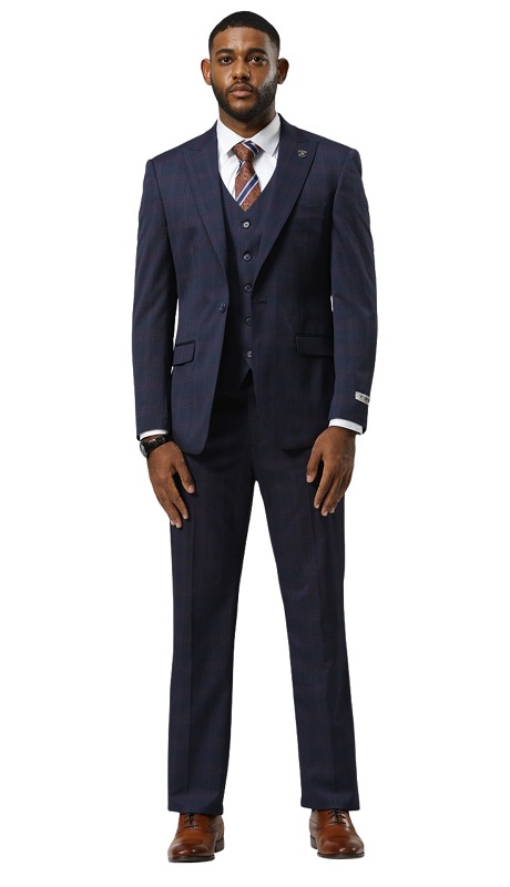 Stacy Adams SM188H1-629-NAVY Mens Suit