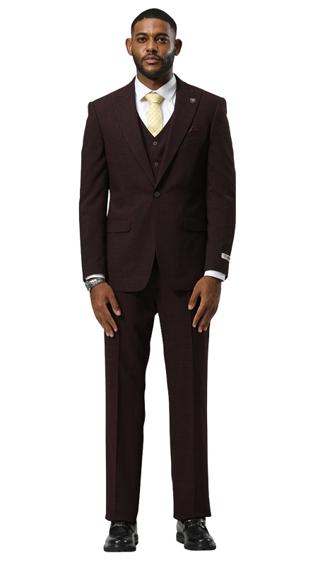 Stacy Adams SM189H1-03-BURG Mens Suit