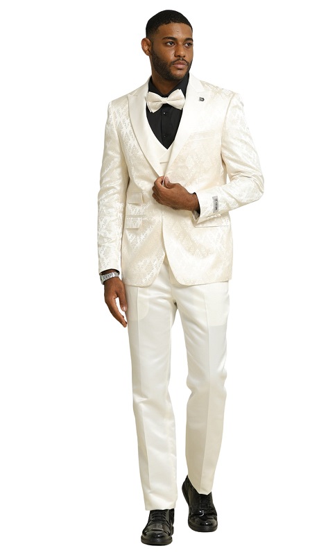 Stacy Adams SM191H1-02-IVORY Mens Suit