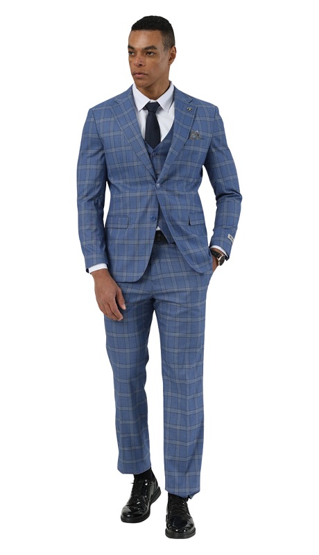 Stacy Adams SM203H1-123-BLUE Mens Suit