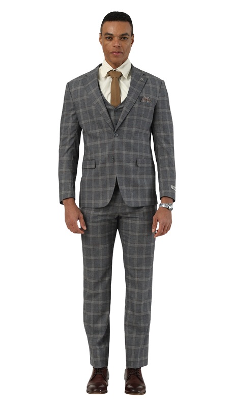 Stacy Adams SM203H1-125-CHAR-BROWN Mens Suit