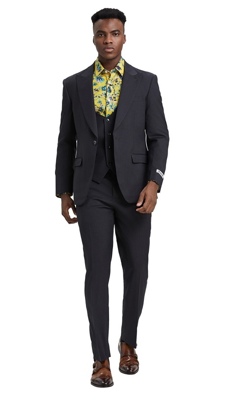 Stacy Adams-SM255H1-02-DARK-GRY Mens Suit