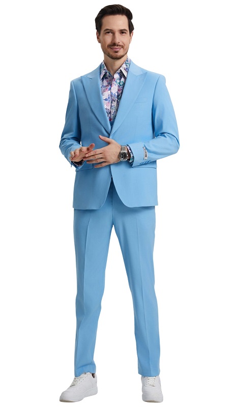 Stacy Adams-SM255H1-08-SLY-BLU Mens Suit