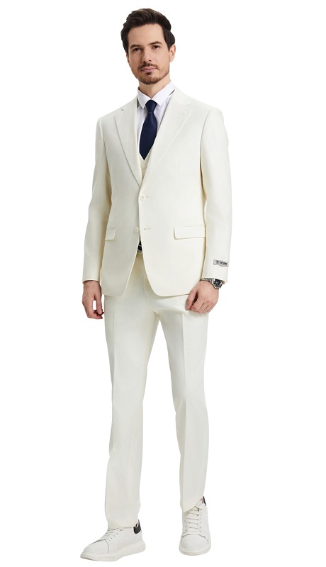 Stacy Adams-SM282H1-14-IVORY Mens Suit