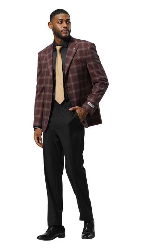 Stacy Adams-SMJ802H1-06-BURG Mens Suit