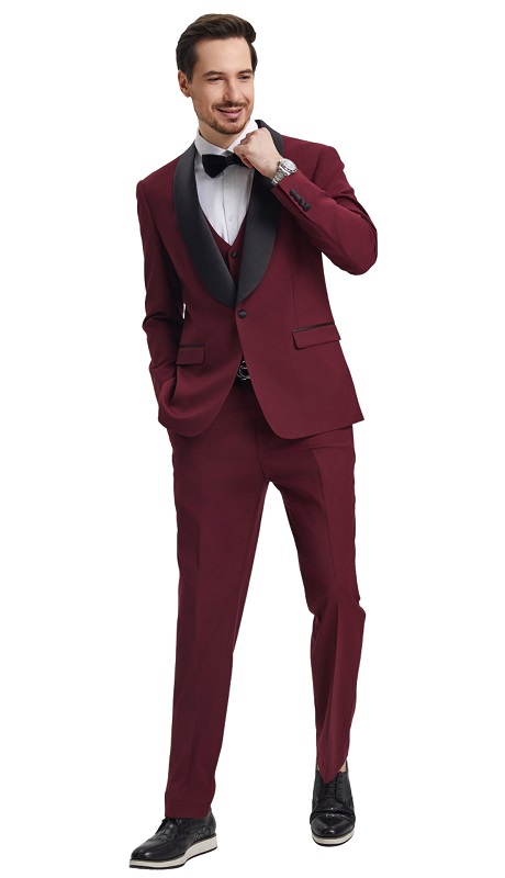 Stacy Adams-SMT282H1-06-BURG Mens Suit