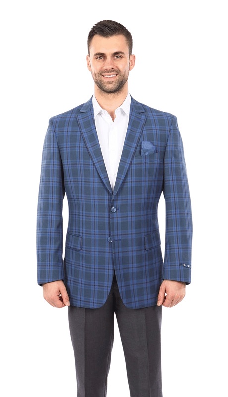 Empire Mens Sports Coat MJ244-BLU-GRY-BURG